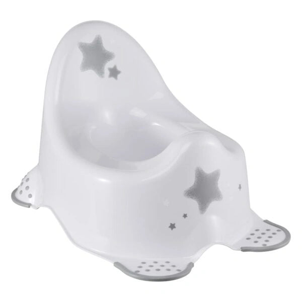 Keeper Potty Cosmic White toddler potty with star pattern design on the seat and smooth rounded shape