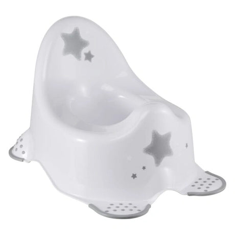 Keeper Potty Cosmic White toddler potty with star pattern design on the seat and smooth rounded shape