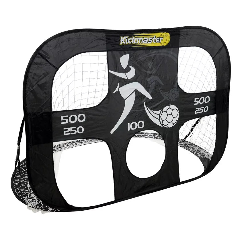 Kickmaster Large Quick Up Goal front view with printed scoring targets – Ireland
