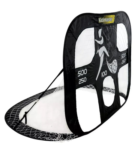 Kickmaster Large Goal side view showing scoring panel and support straps – Ireland