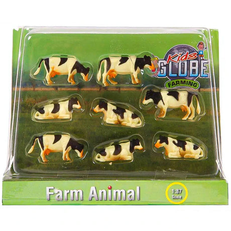 Boxed Kids Globe 1:87 black and white cows 8 pack