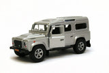 Kids Globe Land Rover Defender silver die-cast toy vehicle 1:32 scale side profile Ireland