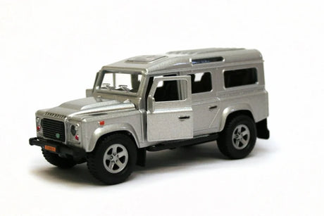 Kids Globe Land Rover Defender silver die-cast toy vehicle 1:32 scale side profile Ireland