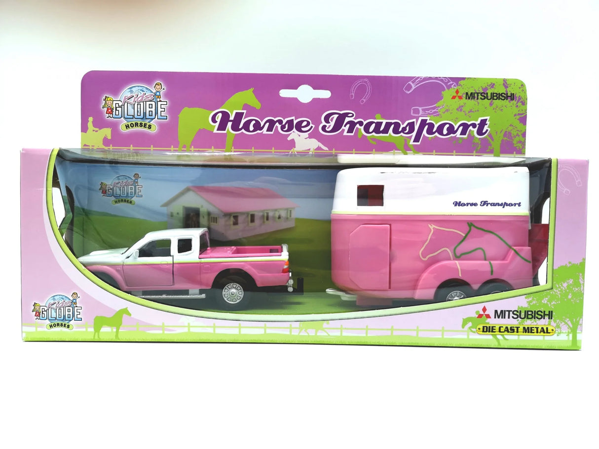 Kids Globe Pink Anemone Horse Transport die-cast vehicle boxed with trailer Ireland