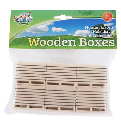Kids Globe Wooden Boxes 6 pack 1:32 scale toy farm accessory with forklift slots Ireland