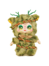 Kimmon Spring New Growth plush doll in green outfit wrapped with vines and small antler headpiece