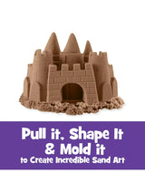 Kinetic Sand brown castle sculpture built from moulded sand – Ireland