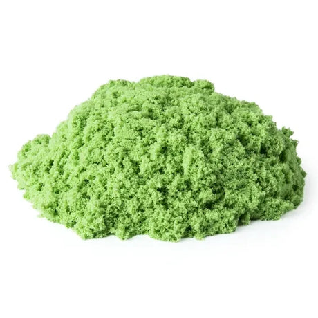 Loose green Kinetic Sand in a mound