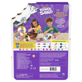 Back of Kinetic Sand Sweet Station packaging showing product information and children using the set