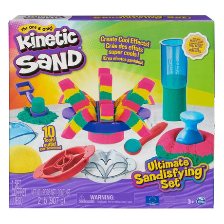 Front of Kinetic Sand Ultimate Sandisfying Set box showing colourful sand – Ireland