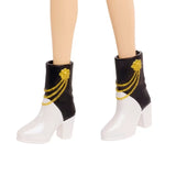 KPop Demon Hunters Mira Singing Doll black and white heeled boots