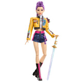 KPop Demon Hunters HUNTR/X Rumi Doll full view wearing her How It's Done outfit and holding the saingeom sword