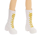 KPop Demon Hunters HUNTR/X Zoey Singing Doll close view of her white boots with gold laces