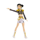 KPop Demon Hunters HUNTR/X Zoey Singing Doll full view wearing her black, gold and white Golden performance outfit