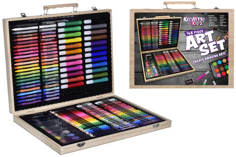 Front box of Kreative Kids 168 Piece Art Set showing contents and branding – Ireland