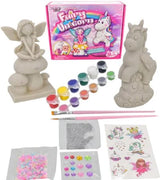 Kreative Kids Paint Your Own Fairy & Unicorn Kit with box, unpainted fairy figure and unpainted unicorn figure