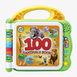 LeapFrog 100 Animals Book with green casing, yellow carrying handle, colourful page tabs and illustrated animal cover
