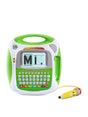 LeapFrog Mr. Pencil's Scribble, Write & Read showing the letter M on screen with the Mr. Pencil stylus beside the toy