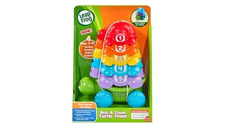 LeapFrog Nest & Count Turtle Tower box showing stacked turtles and 1 to 3 years age mark