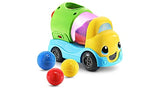 Front view of LeapFrog Popping Colour Mixer Truck with red, yellow and blue balls beside it