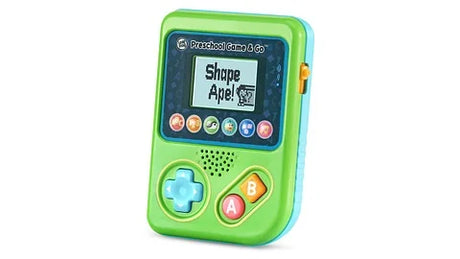 Angled view of LeapFrog Preschool Game & Go with “Shape Ape!” on screen – Ireland.