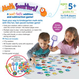 Two children playing Math Swatters game on a table with fly cards and dice – Ireland