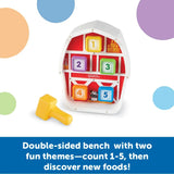 Learning Resources Peeksville Barnyard Pounding Bench farm theme with toy hammer