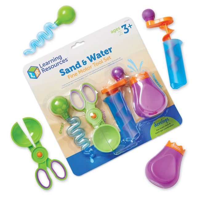 Sand & Water Fine Motor Tool Set shown in colourful retail packaging – Ireland