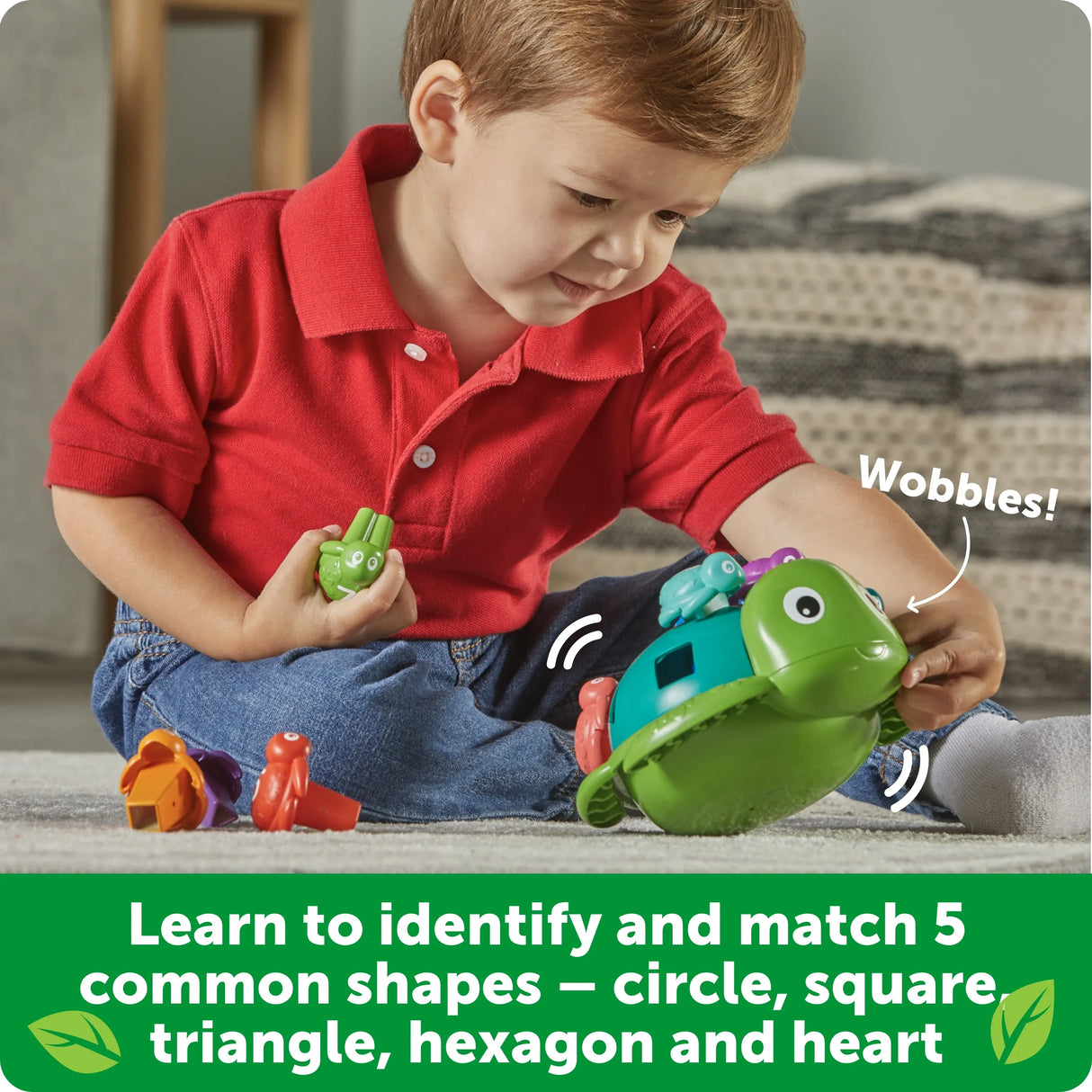 Child matching shapes with Learning Resources Seymour the Counting Shapes Sea Turtle