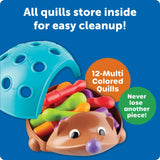 Open hedgehog with multi-colour quills stored inside for cleanup – Ireland