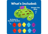 Learning Resources Steggy the Fine Motor Dino with ten coloured number scales