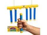 LeftField Toys Clutching At Straws Reaction Game showing product box, hanging game unit and one blue foam straw held in front