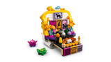 Angled view of the LEGO Altar of the Dead 40811 altar side with two small colourful builds beside it