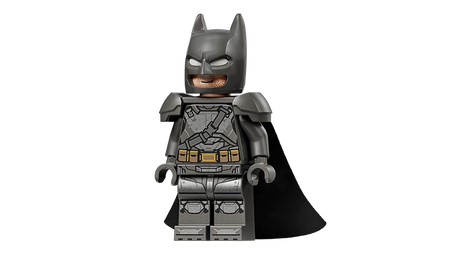 LEGO Batman armoured minifigure with black cape and printed suit detail from Batmobile 76331 set