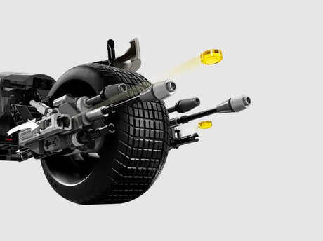 LEGO Bat-Pod Bike 76273 – close-up of stud launchers and tires – Ireland