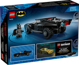 LEGO Batman The Batman Batmobile 76332 box back showing rear view of vehicle, dimensions graphic and bonus digital unlock artwork