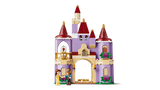 LEGO Belle & the Beast's Enchanted Castle exterior with purple towers and gold balcony