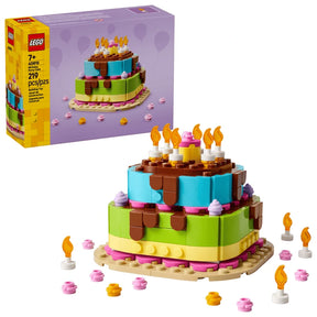 LEGO Birthday Party Cake 40815 box with colourful birthday cake model, candles and decorations