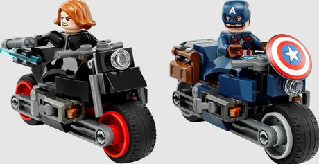 LEGO Black Widow & Captain America Motorcycles 76260 set with Captain America and Black Widow racing on motorbikes in Ireland