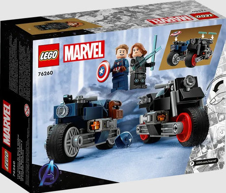 LEGO Marvel 76260 back of the box showing Black Widow and Captain America on motorcycles Ireland