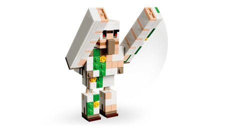 LEGO Minecraft iron golem figure with raised arms