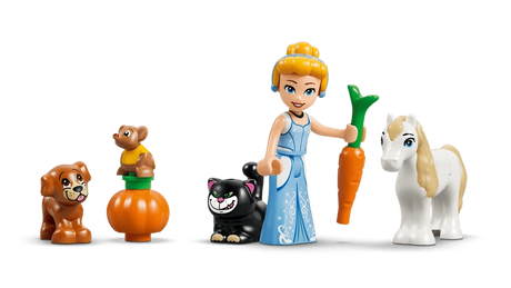 LEGO Cinderella figure with dog, mouse, pumpkin, cat, pony and carrot accessories
