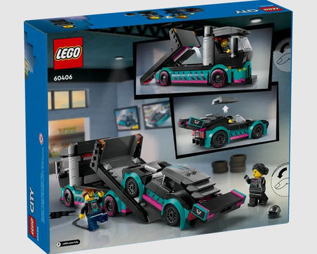 LEGO City 60406 showing ramp feature to load race car on truck Ireland