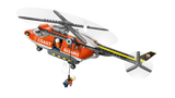 LEGO City Coast Guard Helicopter 60503 built red helicopter with main and tail rotors, sliding side door open and winch line extended from fuselage
