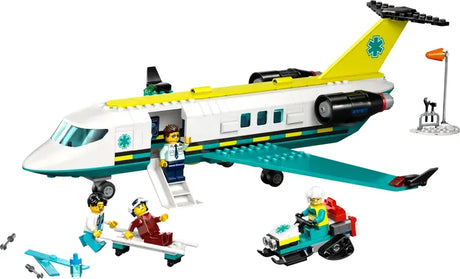 LEGO City Emergency Air Ambulance Airplane 60645 full toy with snow scooter and crew