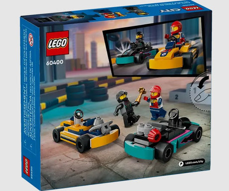 Back of LEGO City Go-Karts and Race Drivers 60400 box Ireland