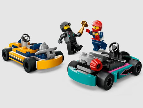 LEGO City Go-Karts 60400 drivers high-fiving during race in Ireland