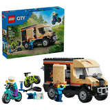 LEGO City Mountain Bike Adventure Van box with built van, bikes, minifigures and accessories