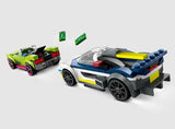 LEGO City 60415 police car chasing green muscle car action shot Ireland