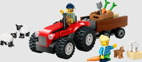 LEGO City Red Farm Tractor with Trailer, Sheep, Lamb, and Minifigures – 60461 – Ireland